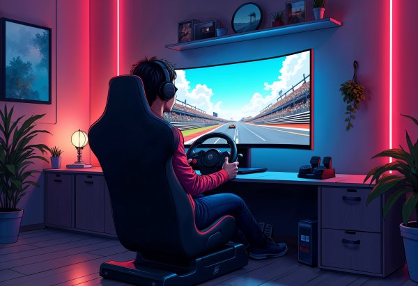 Sim-Racing Gaming Setup wird kostspielig für Eltern beim Online-Gaming für Kids